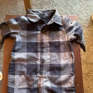 Navy/Blue Buffalo Check Onesie, 3-6 mths Baby GAP
